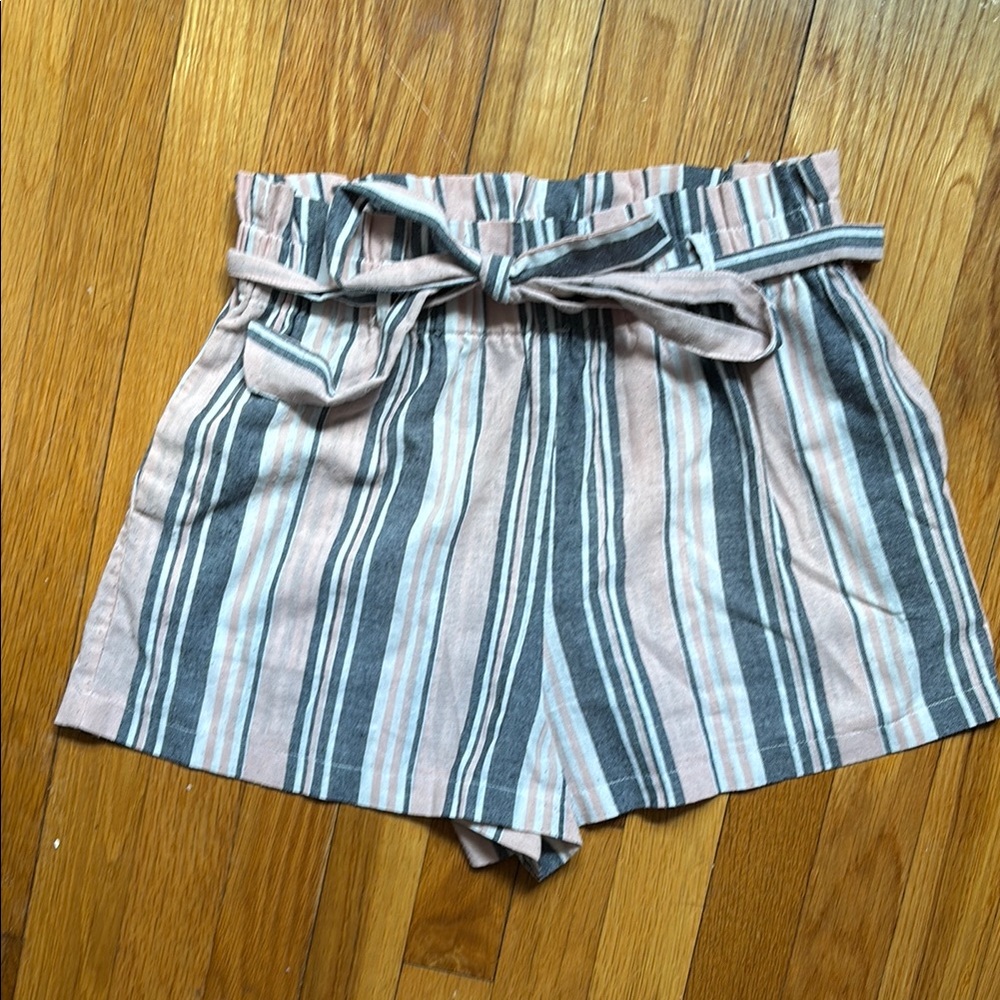 Striped Women's Shorts with Belt